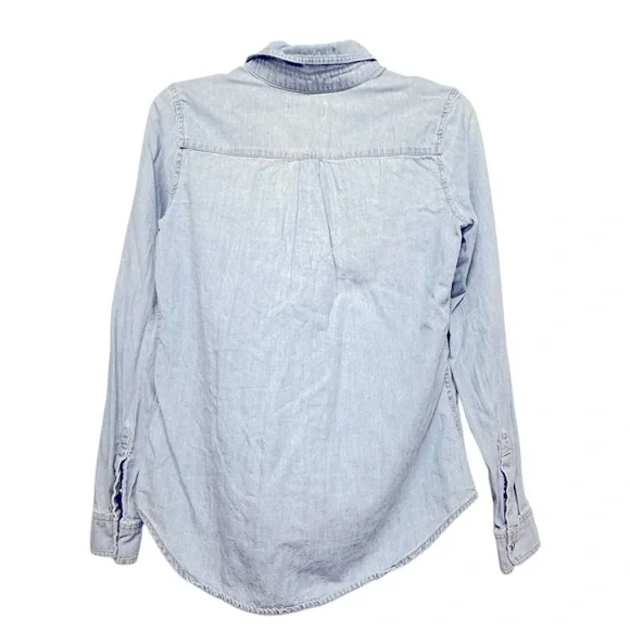 Wax Jean Blue Denim Blouse Long Sleeve Size Small - Picture 3 of 5